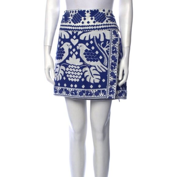 Farm Rio jungle scarf floral linen blend mini skirt - Picture 4 of 12